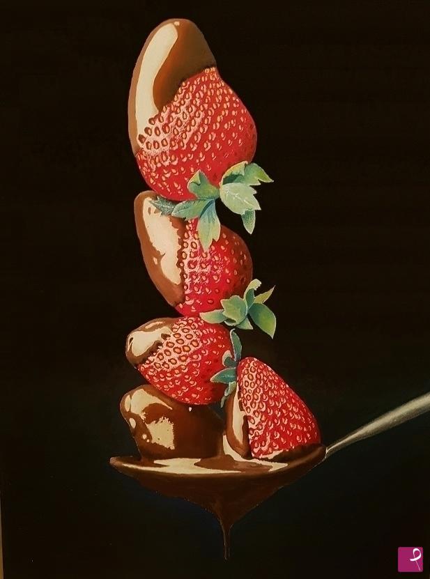 quadri in vendita online - Fragole e cioccolata