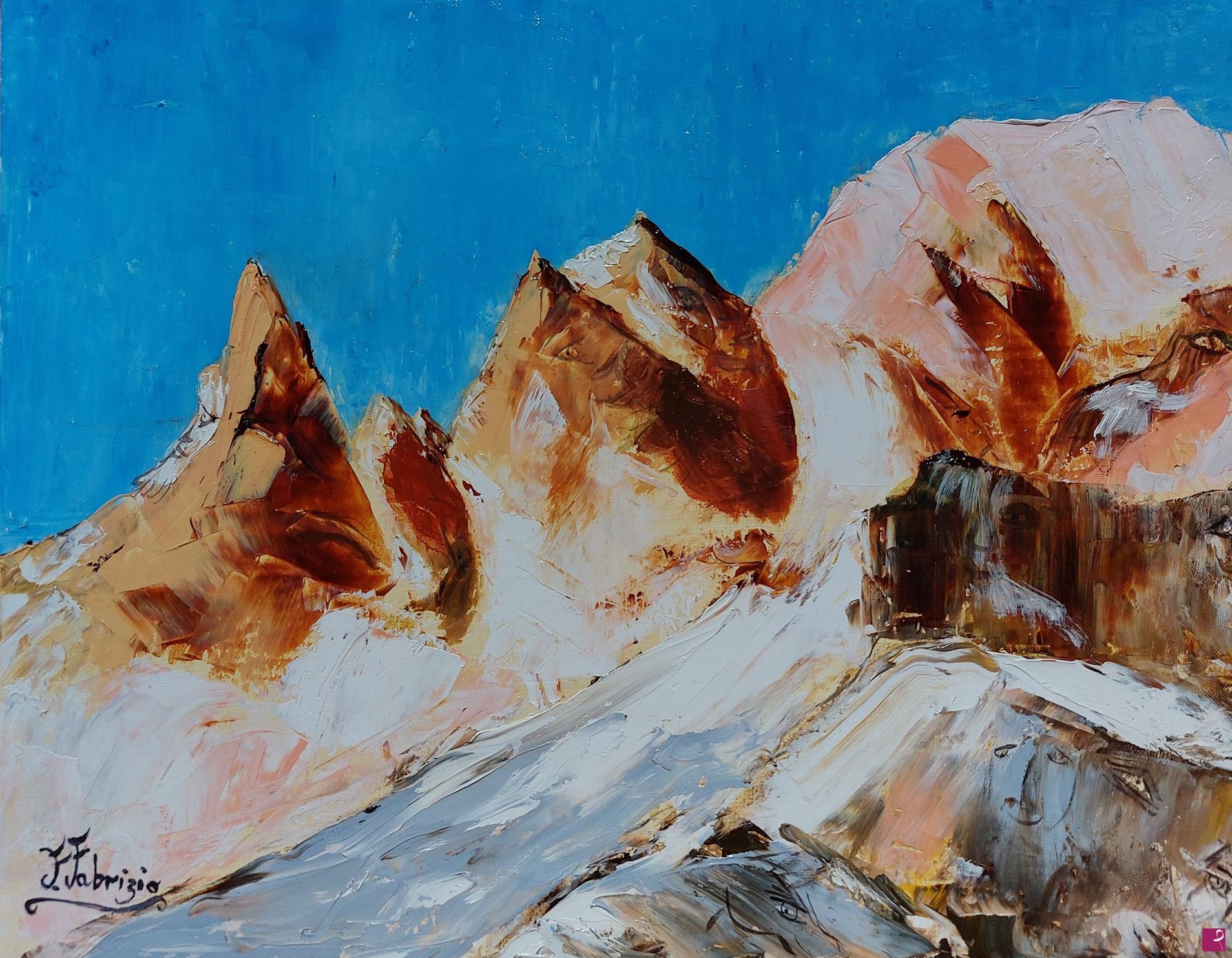 quadri in vendita online - Frammento di sua maestà il Monte Bianco