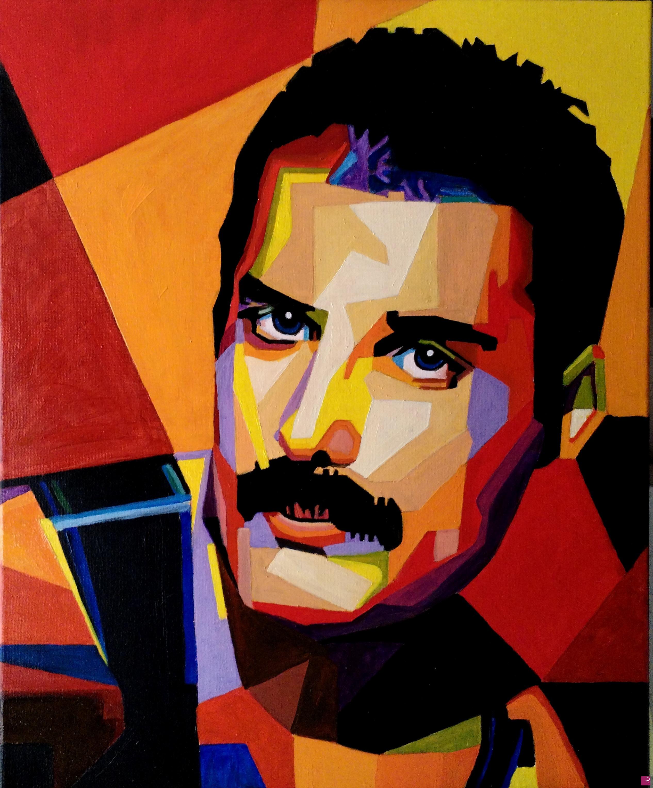 quadri in vendita online - Freddie Mercury - Olio su tela 50x40