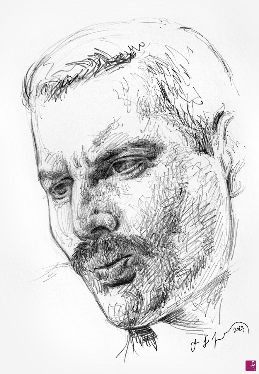 quadri in vendita online - Freddie Mercury sketch 