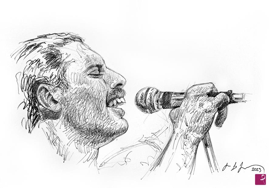 quadri in vendita online - Freddie Mercury sketch n2