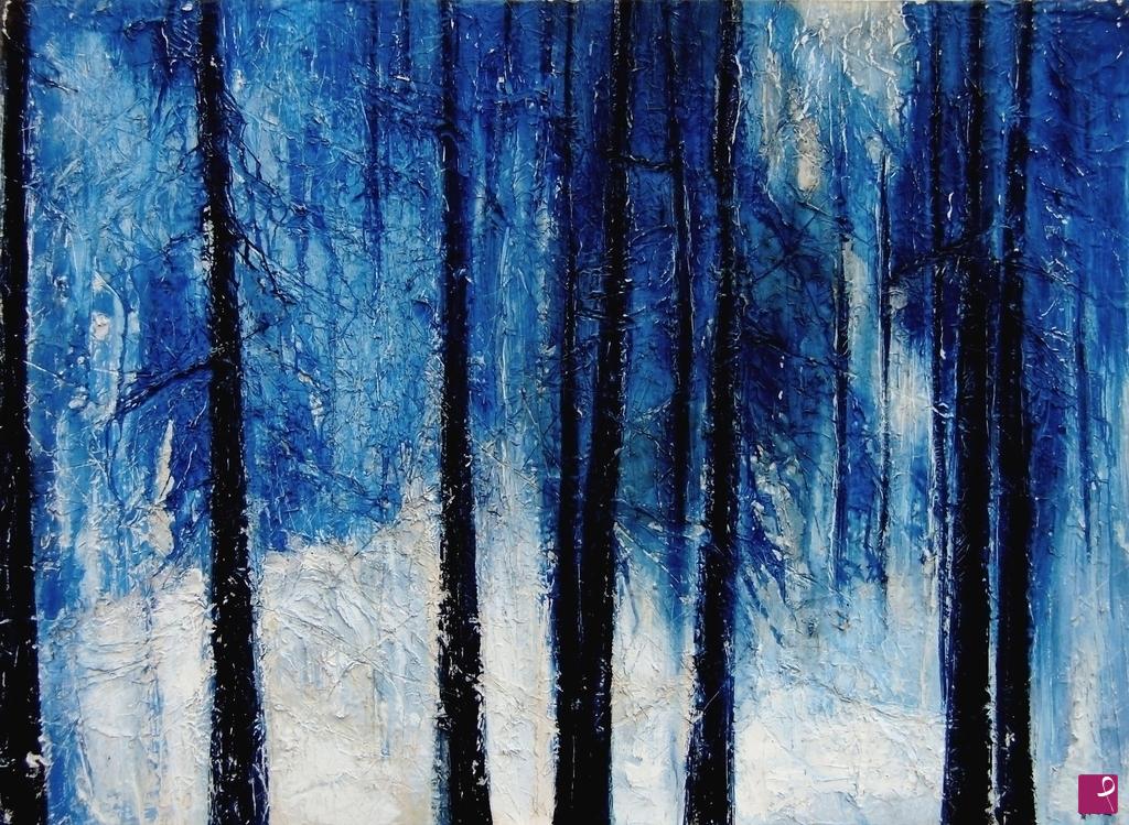 quadri in vendita online - Freddo nel bosco