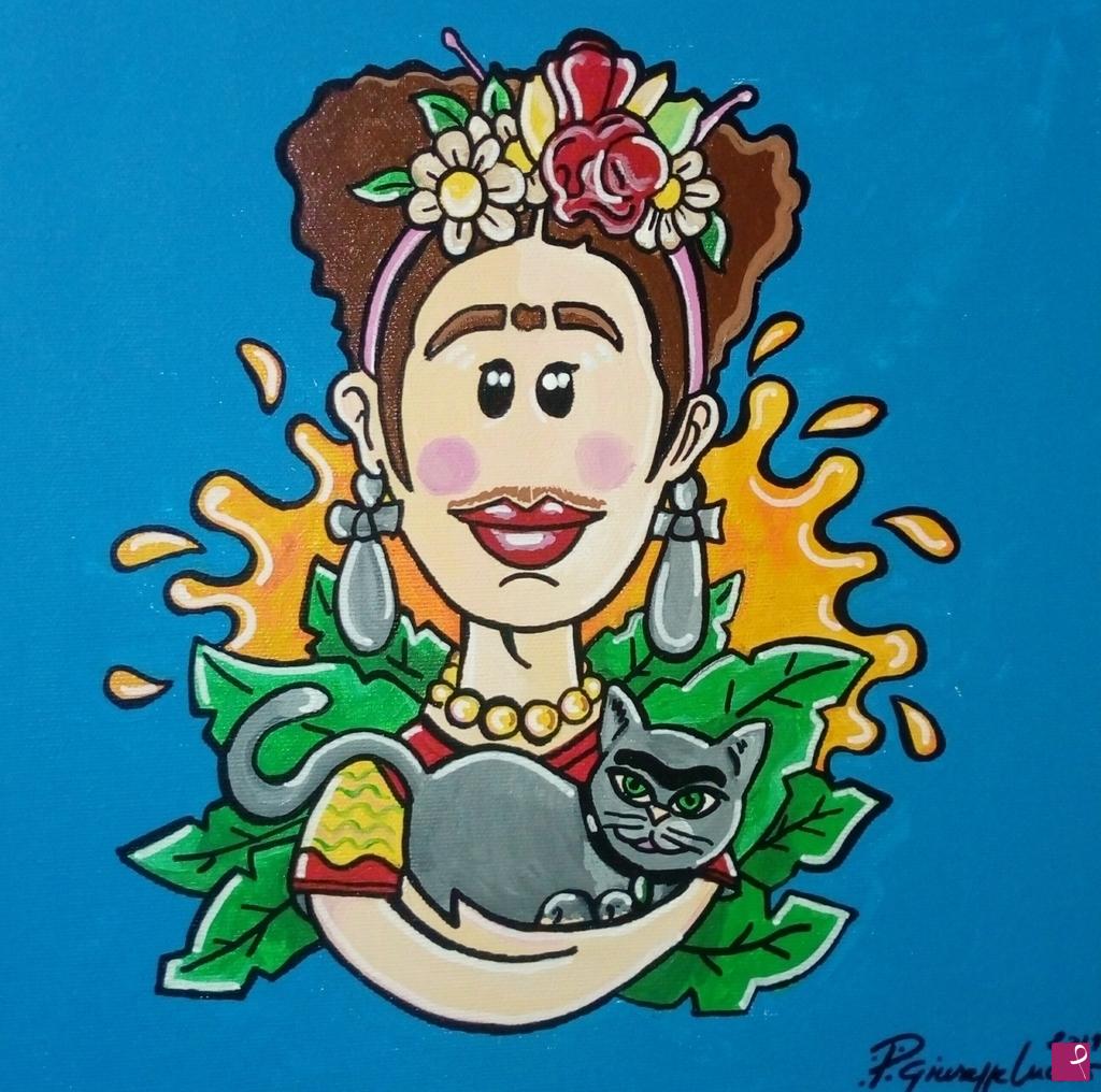 quadri in vendita online - Frida and the Cat