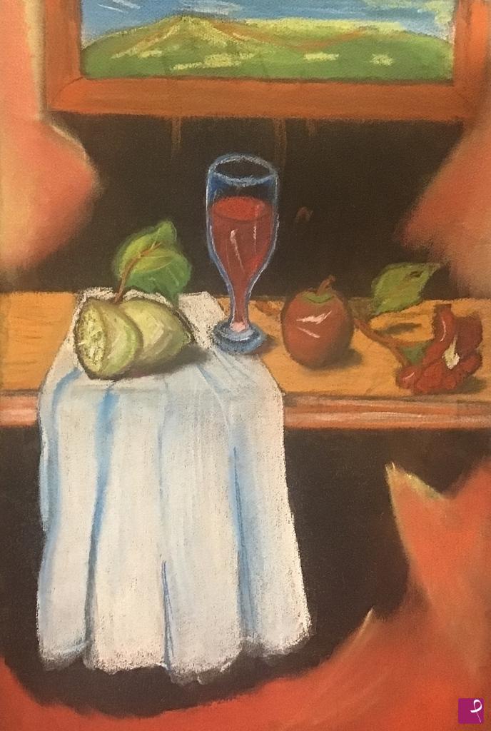 quadri in vendita online - Frutta e vino