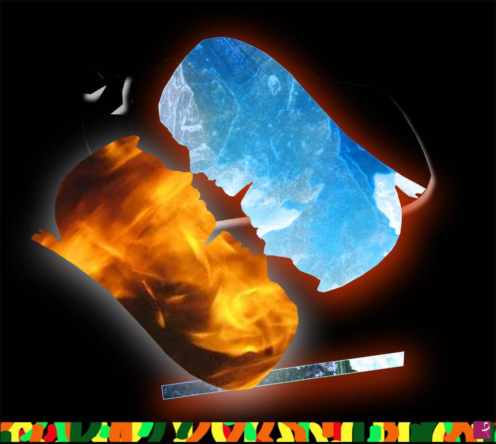 quadri in vendita online - Fuoco Ghiaccio 