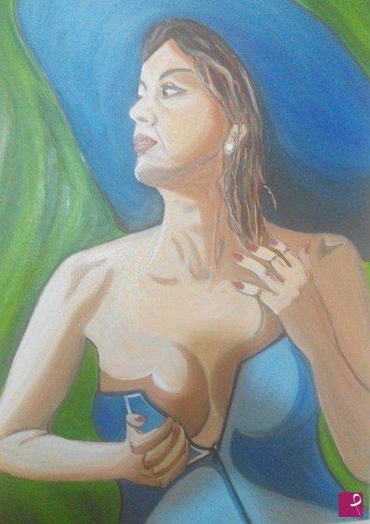quadri in vendita online - G. Incoronato Ritratto di donna 2015 olio su tela