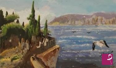 quadri in vendita online - GABBIANO SUL LAGO