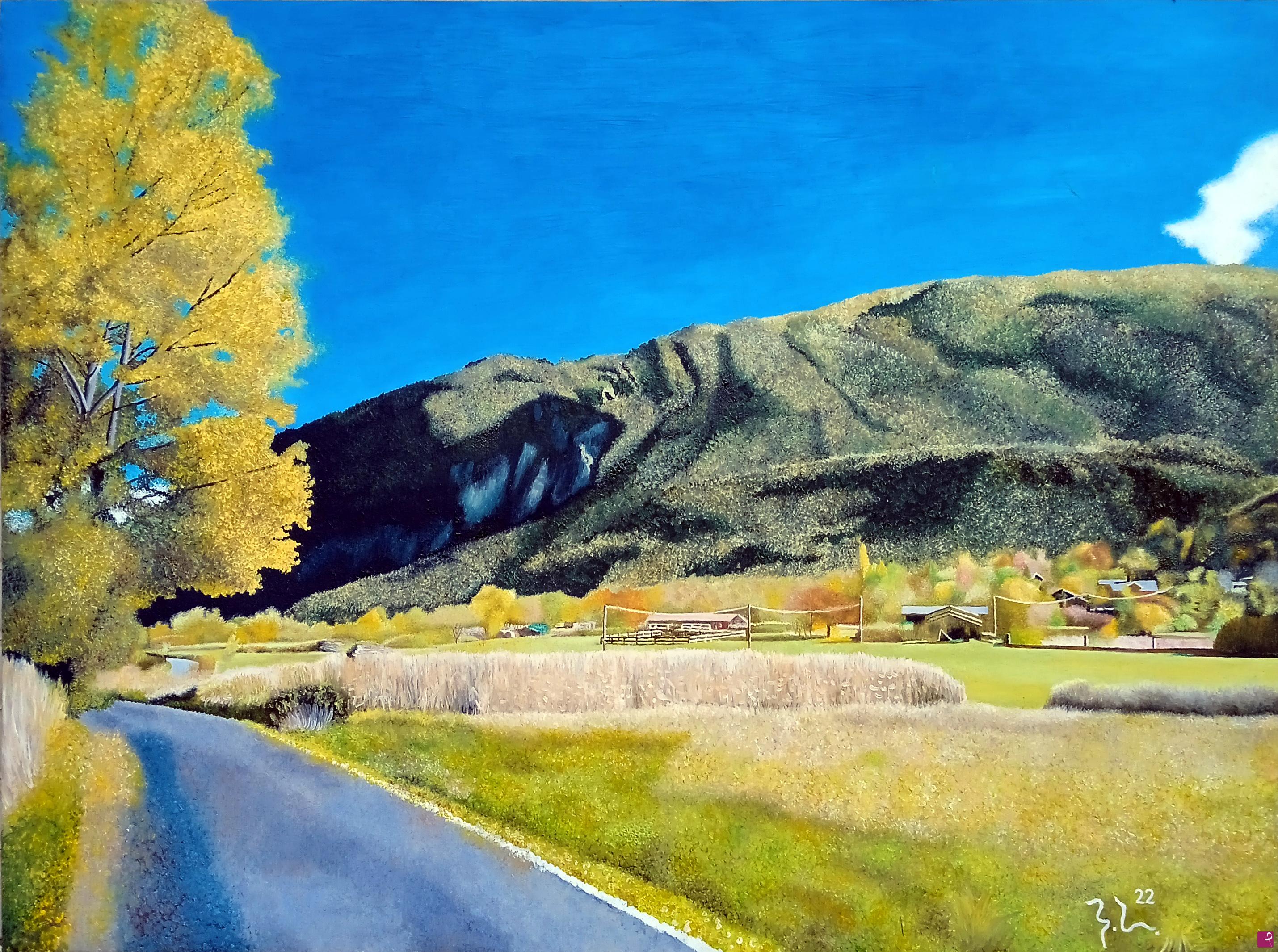 quadri in vendita online - GAD  IN AUTUNNO (CON VEDUTA DEL MONFOL)