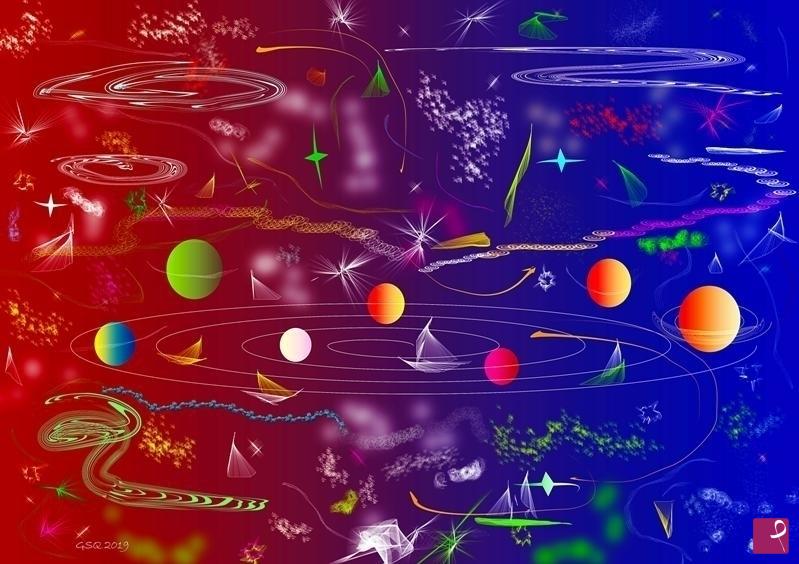 quadri in vendita online - Galassia di colori