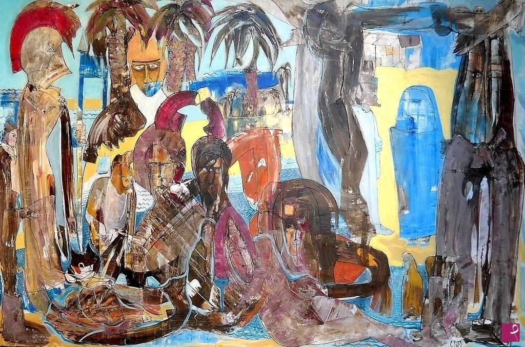 quadri in vendita online - "Galilea" 150x100x4 cm tecnica mista su tela