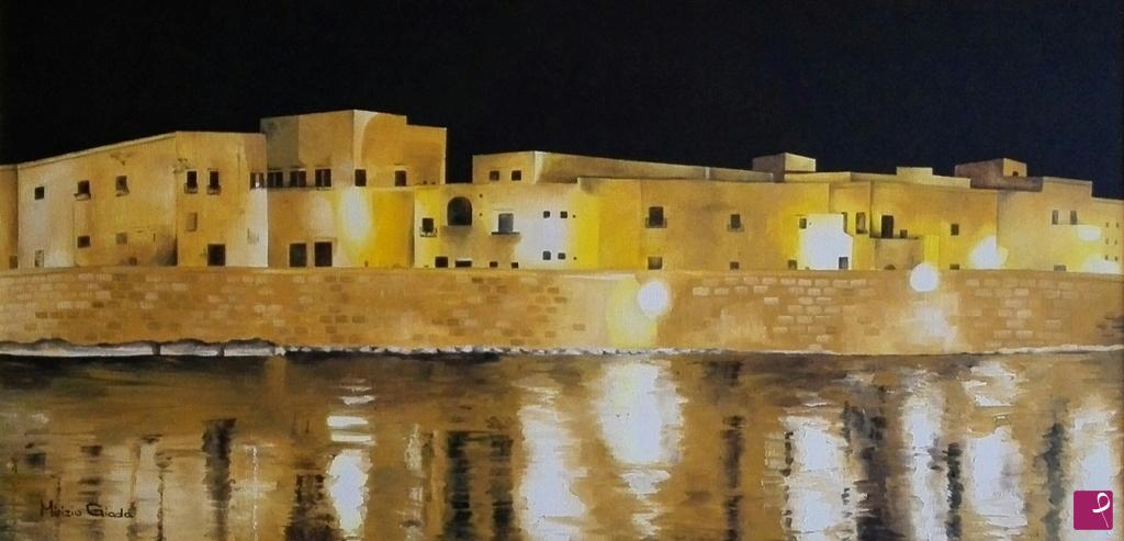 quadri in vendita online - Gallipoli di notte