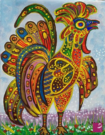 quadri in vendita online - Gallo fantasia
