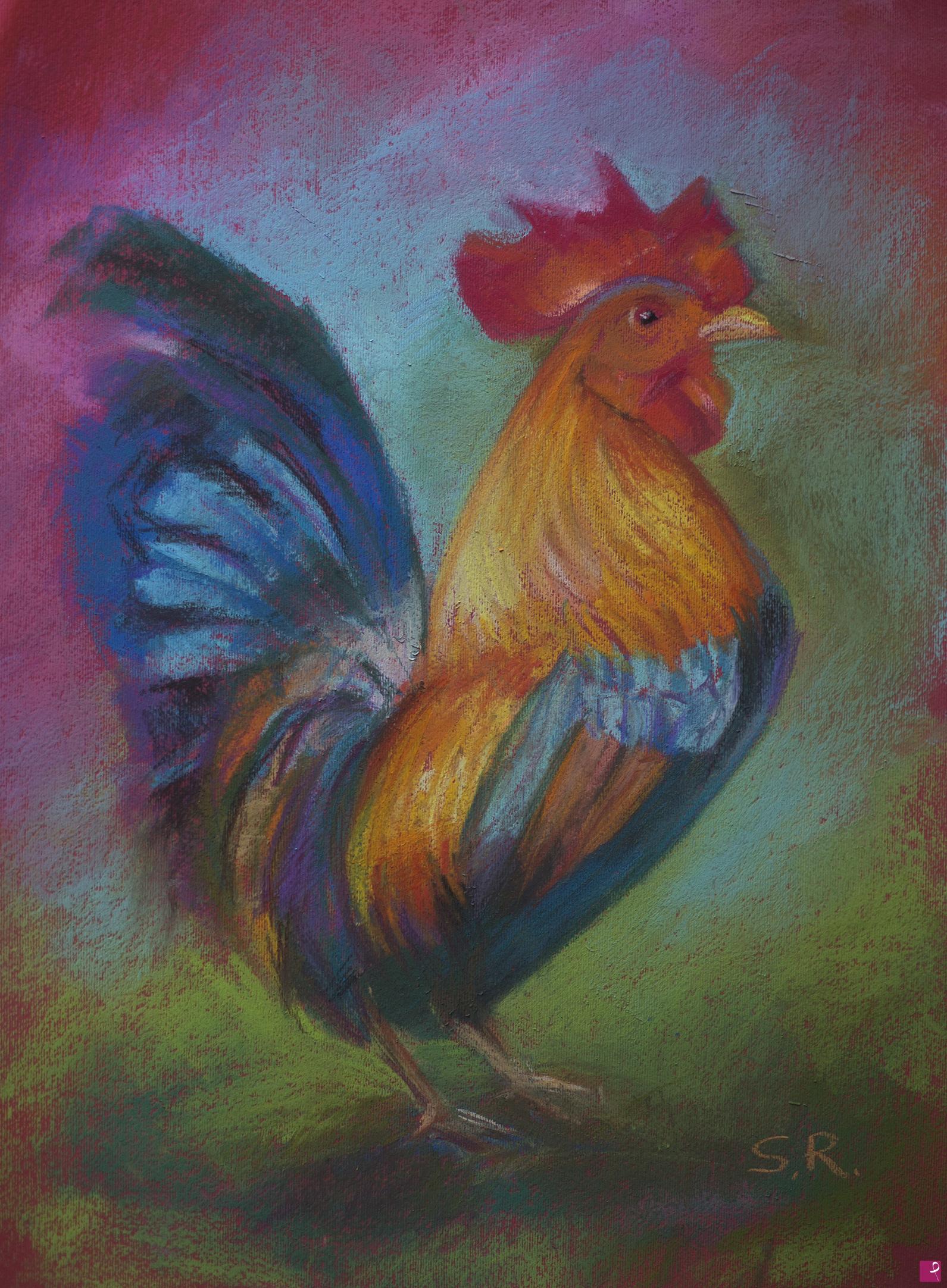 quadri in vendita online - Gallo rosso
