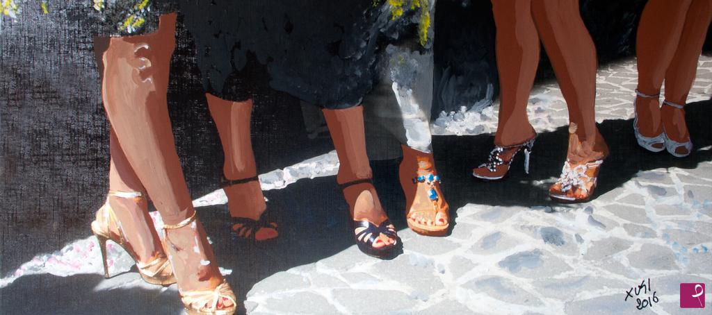 quadri in vendita online - Gambe di donna