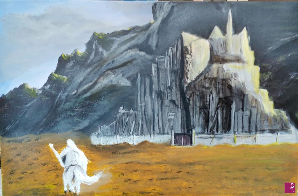 quadri in vendita online - Gandalf il bianco. Ritorno a Minas Tirith