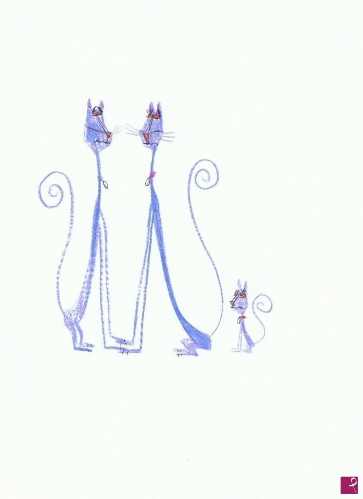 quadri in vendita online - Gatti blu