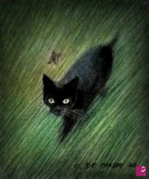 quadri in vendita online - gatto  all'inseguimento