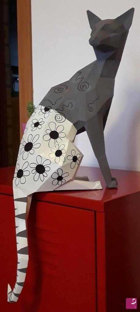 quadri in vendita online - Gatto in carta 3D