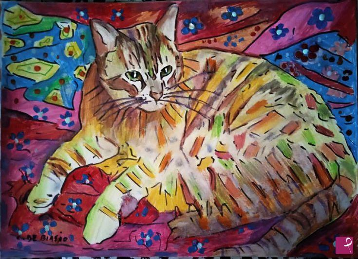 quadri in vendita online - Gatto  Milo