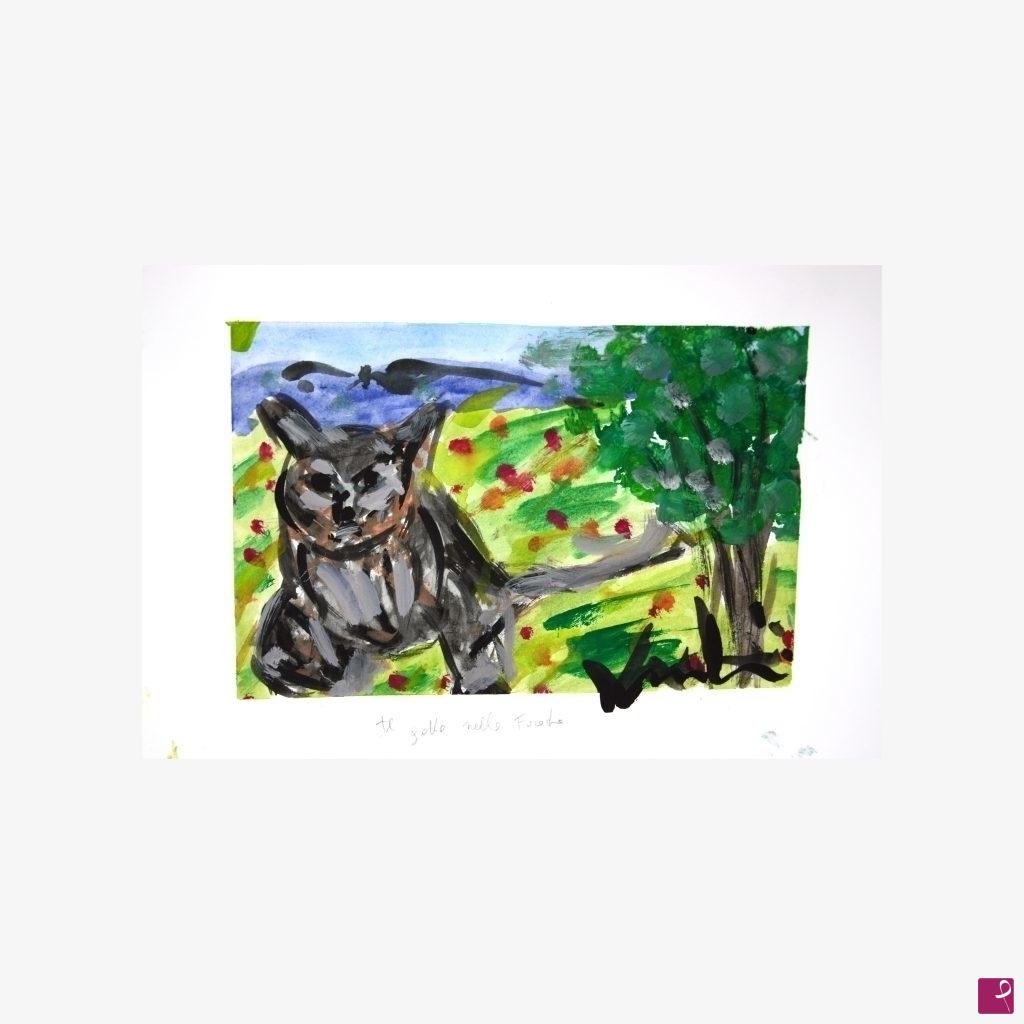 quadri in vendita online - Gatto nella foresta