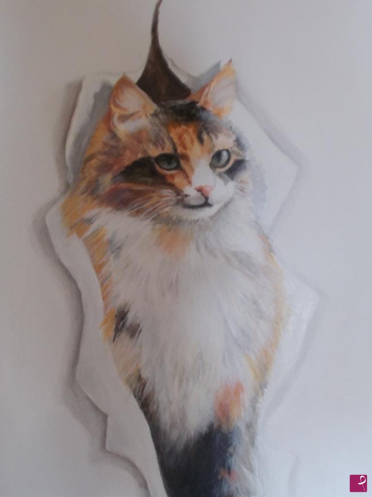quadri in vendita online - Gatto nella tela