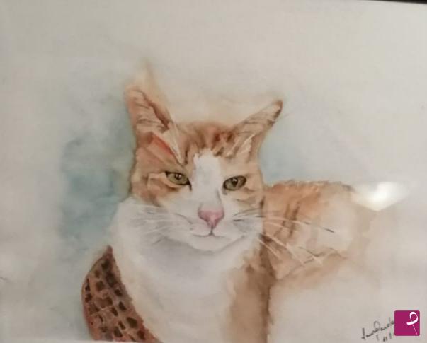 quadri in vendita online - Gatto rosso Luciana