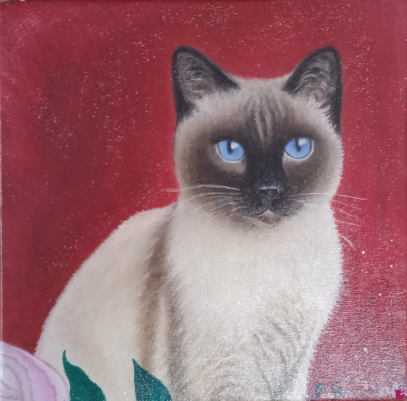 quadri in vendita online - Gatto siamese