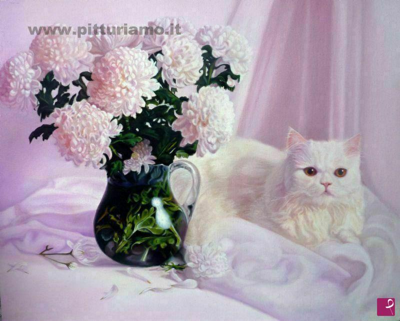 quadri in vendita online - Gatto soft