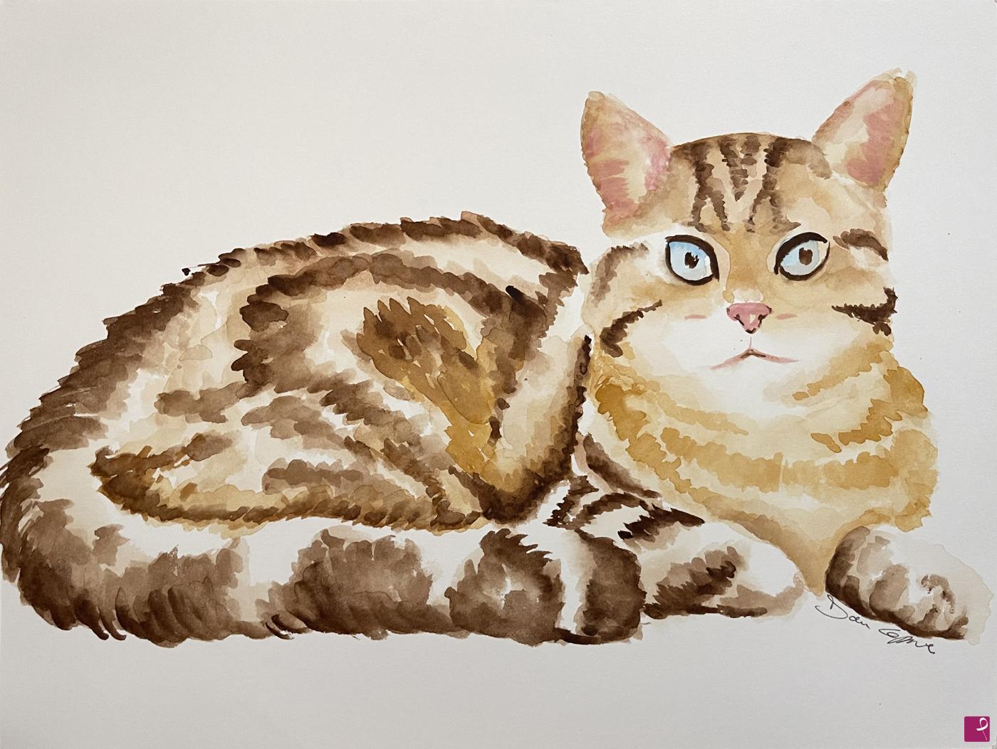 quadri in vendita online - gatto striato minimal