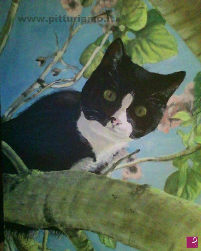 quadri in vendita online - Gatto sull'Albero