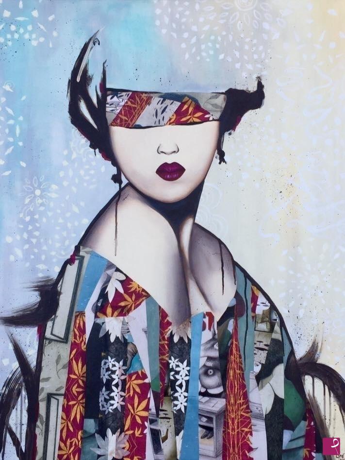quadri in vendita online - Geisha bendata