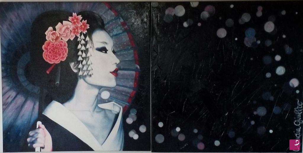 quadri in vendita online - Geisha pensante