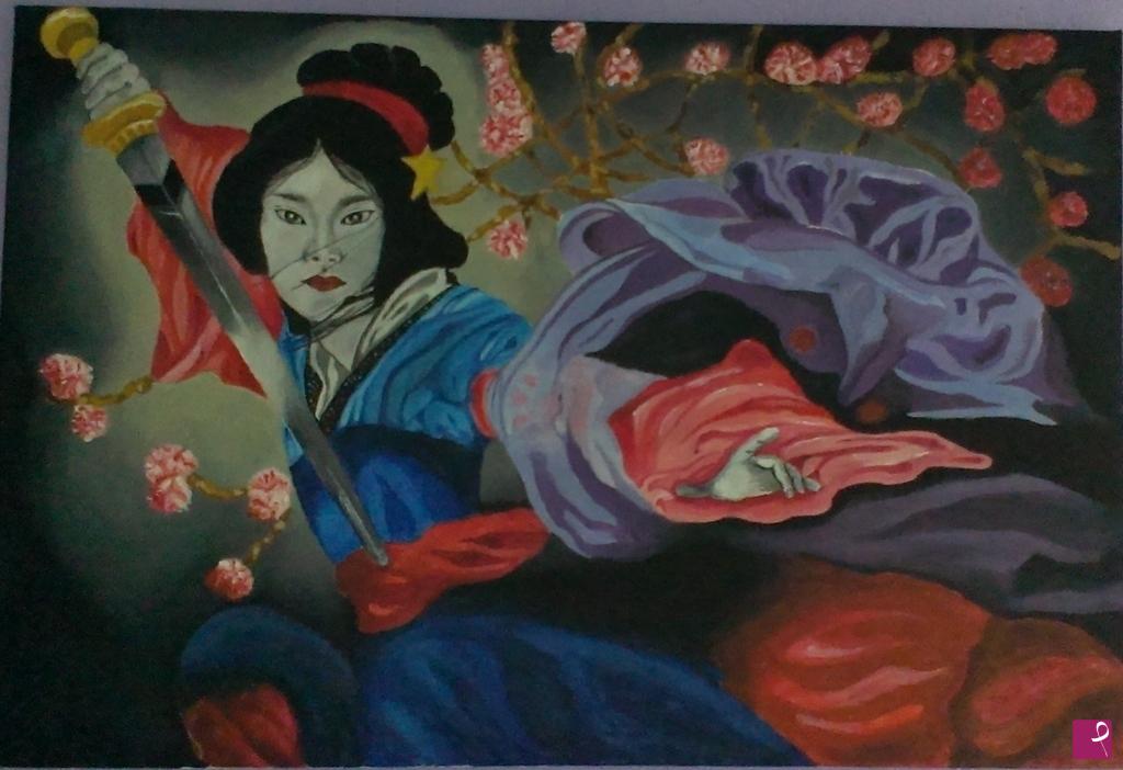 quadri in vendita online - Geisha samurai