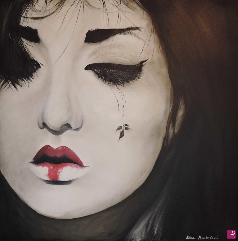 quadri in vendita online - Geisha triste