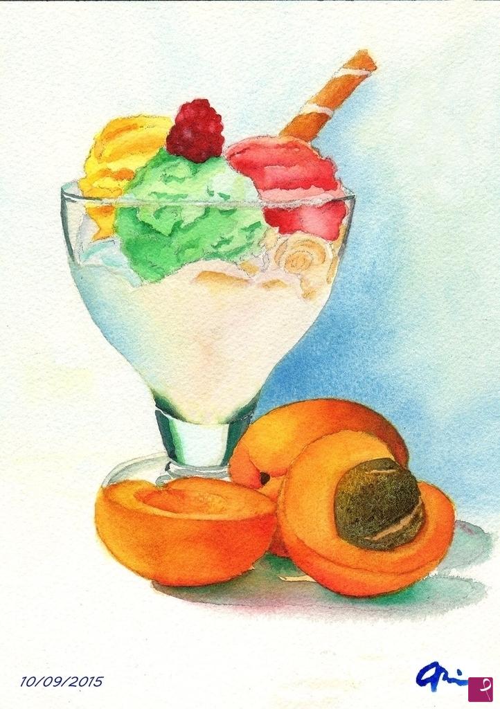 quadri in vendita online - Gelato e albicocche