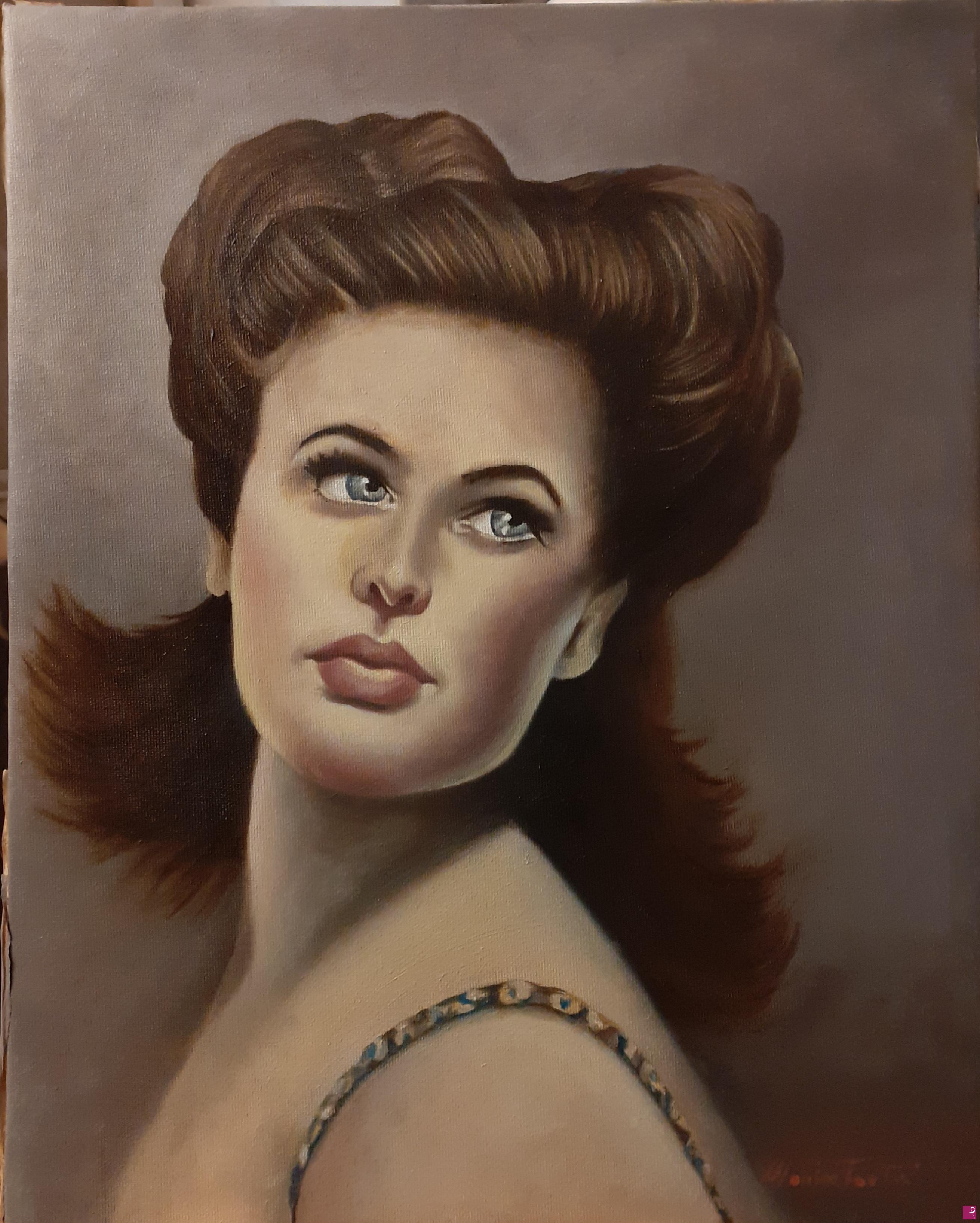 quadri in vendita online - Gene Tierney portrait