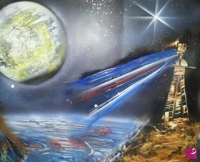 quadri in vendita online - Genova al chiaro di luna