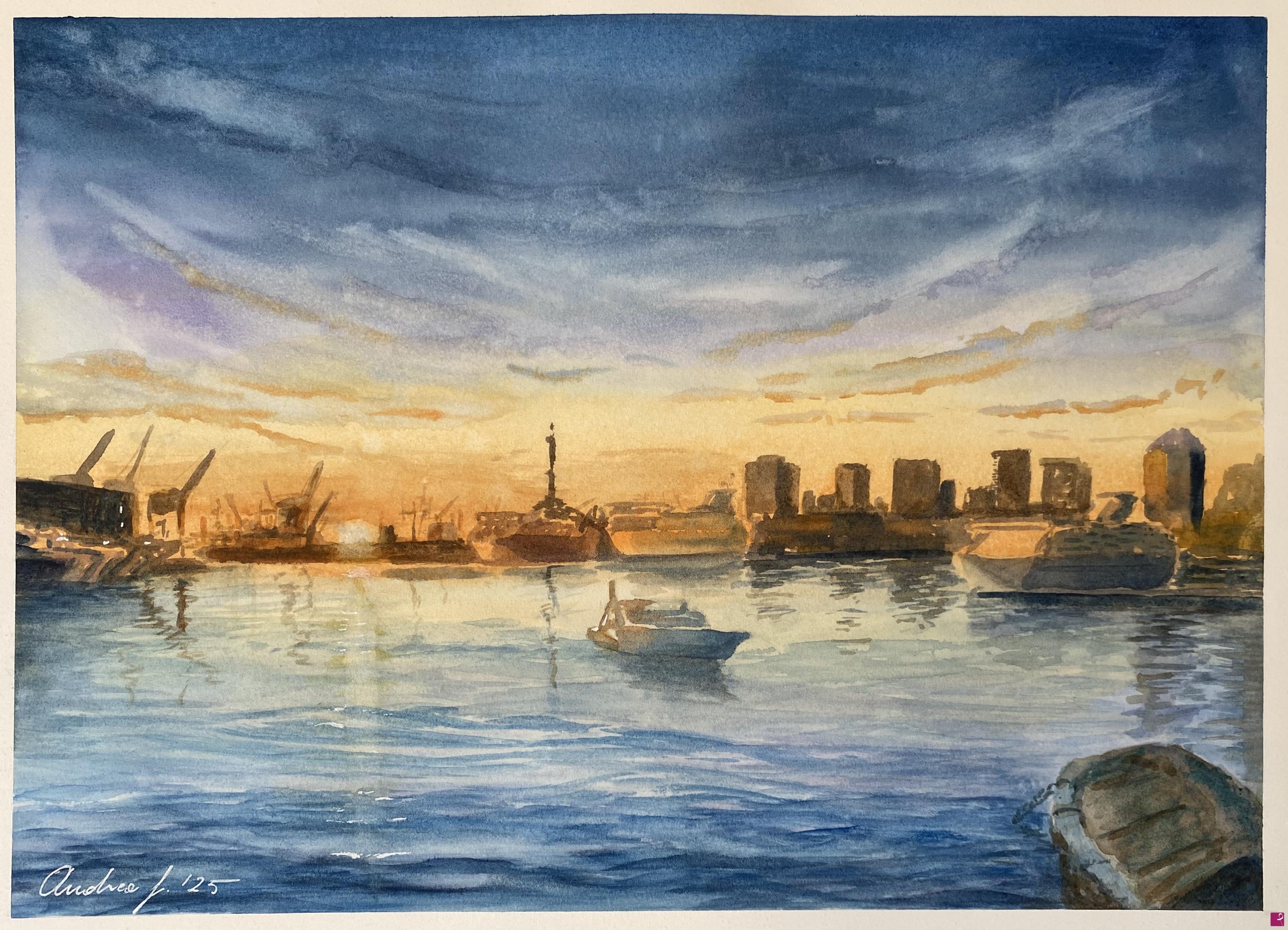 quadri in vendita online - Genova sunset