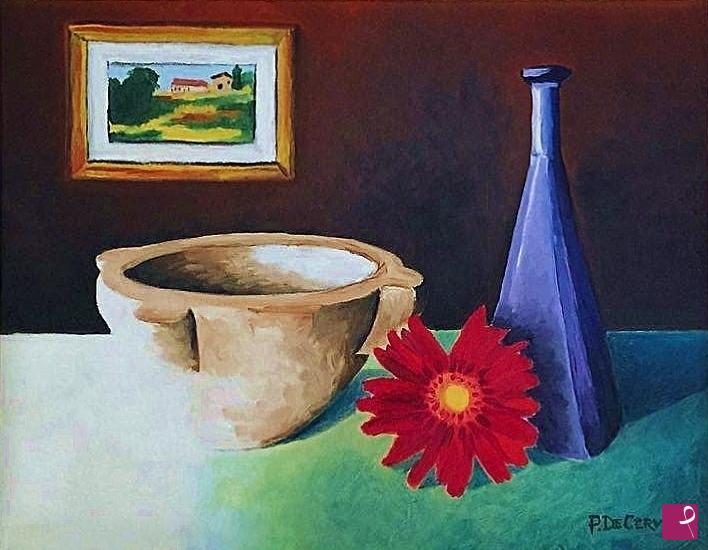 quadri in vendita online - GERBERA ROSSA
