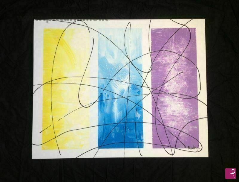 quadri in vendita online - Giallo azzurro viola
