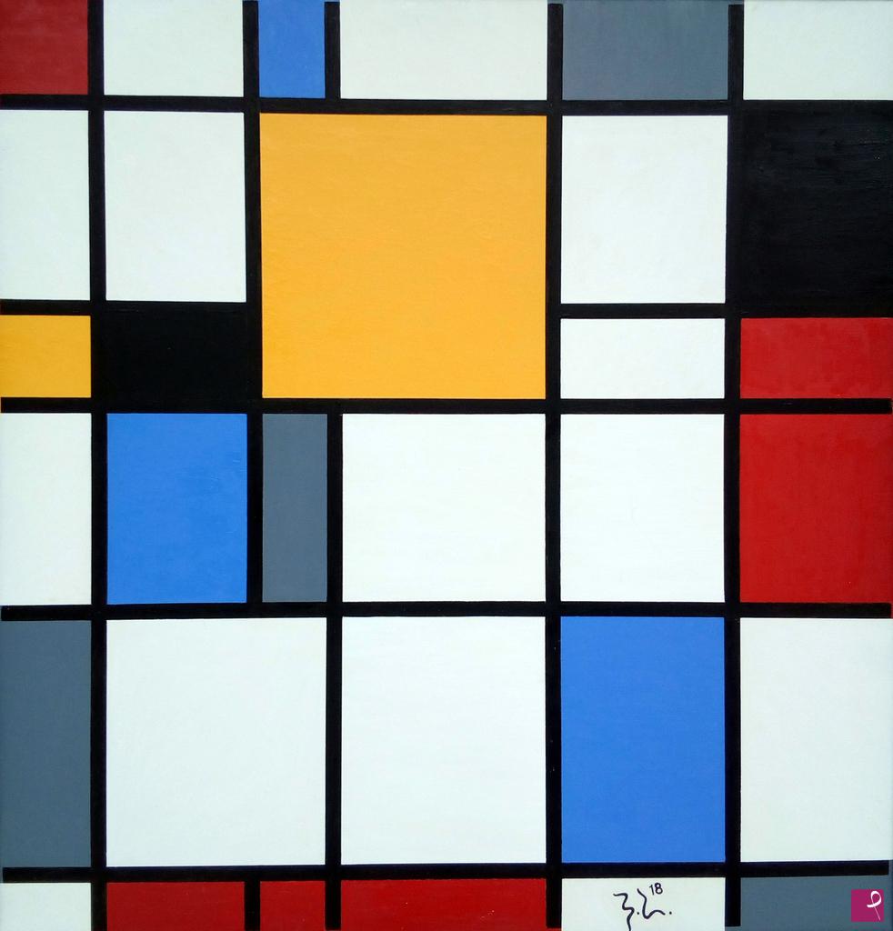 quadri in vendita online - GIALLO DOMINANTE - SERIE MONDRIAN 2018