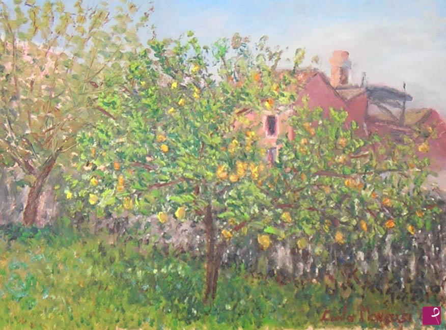 quadri in vendita online - Giardino con limonaia