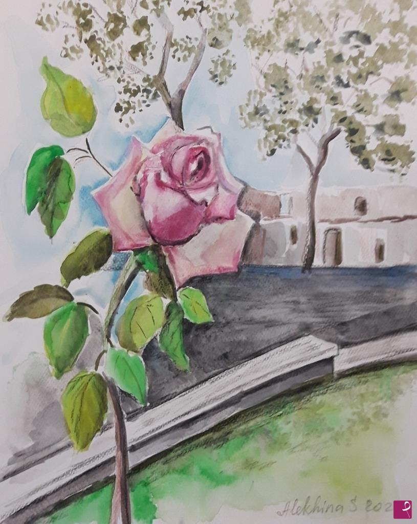 quadri in vendita online - Giardino della rose 