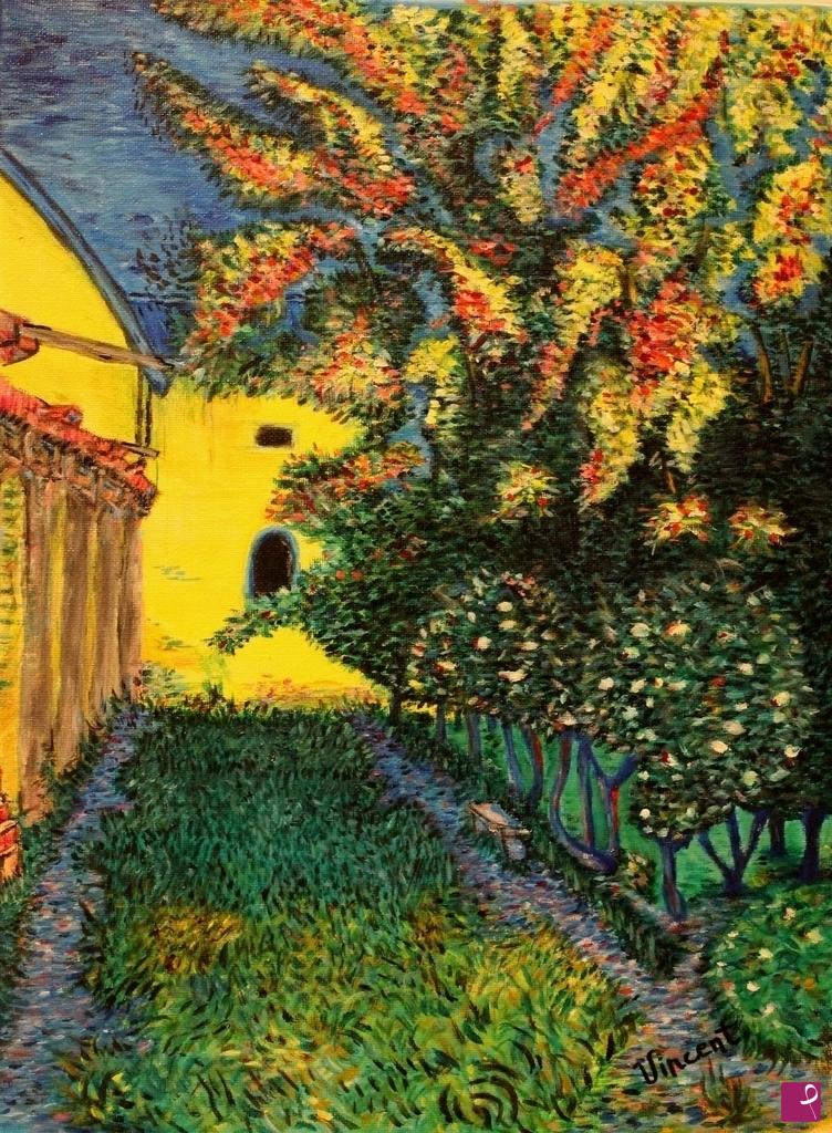 quadri in vendita online - Giardino dell'ospedale di S. Remy
