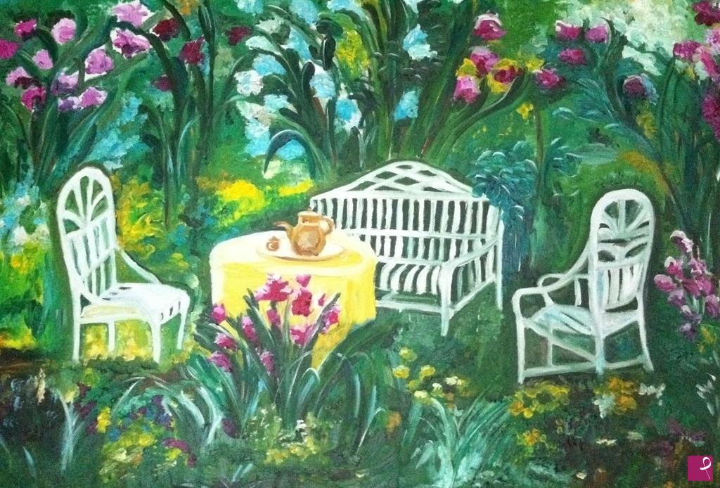 quadri in vendita online - Giardino fiorito