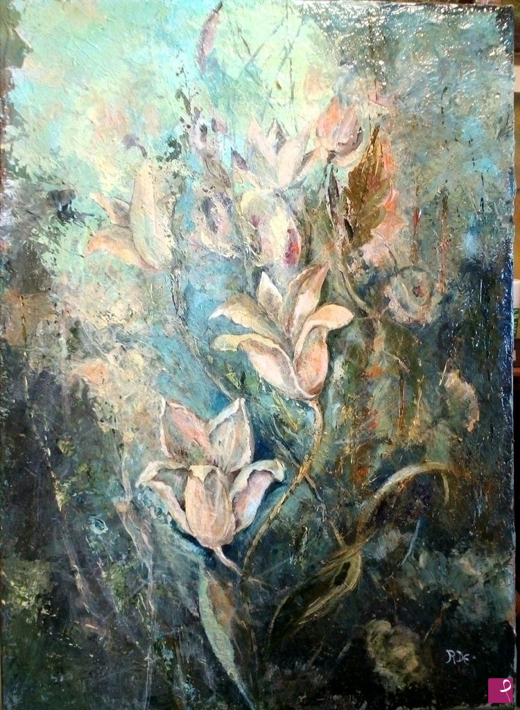 quadri in vendita online - Giardino fiorito