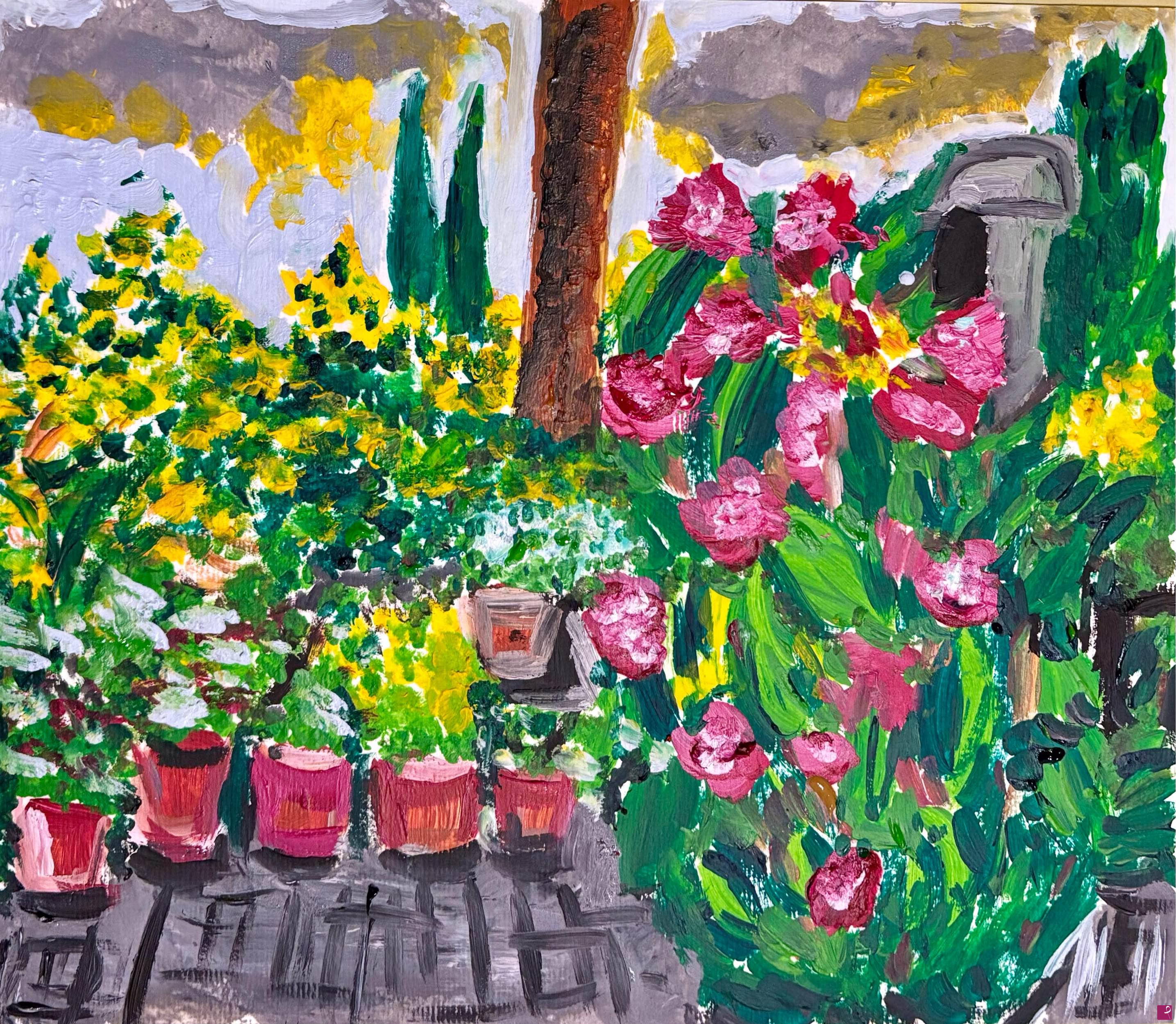 quadri in vendita online - Giardino fiorito 