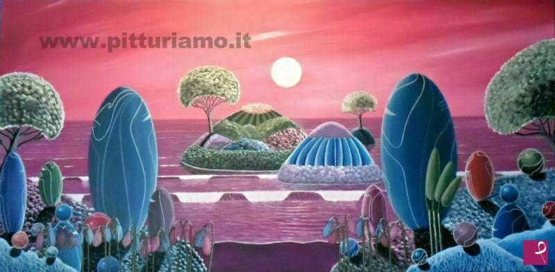 quadri in vendita online - Giardino lunare