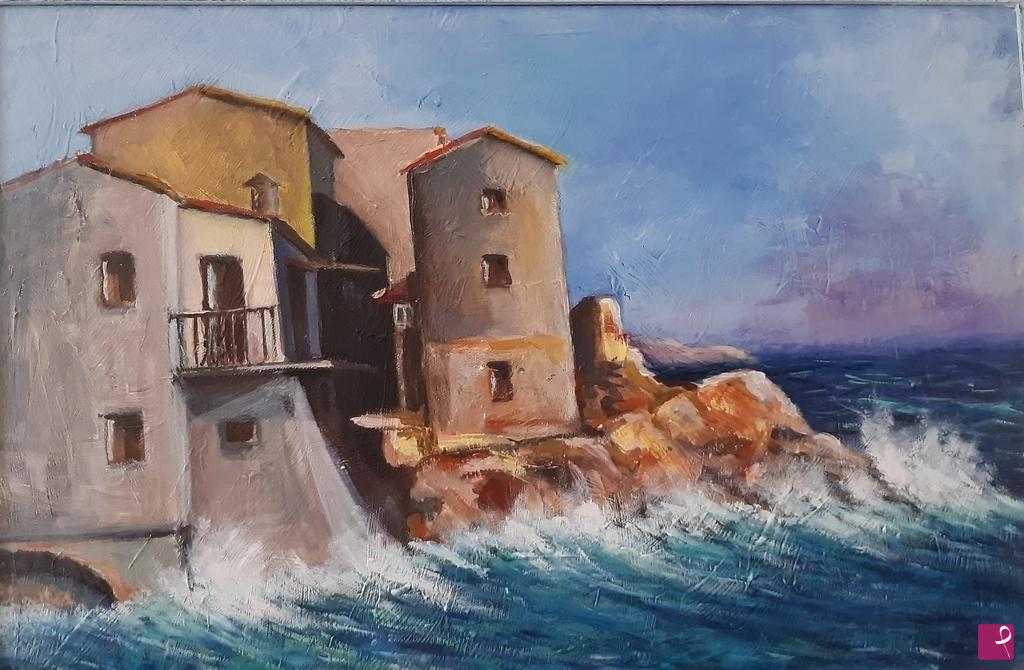 quadri in vendita online - Giglio porto . scorcio