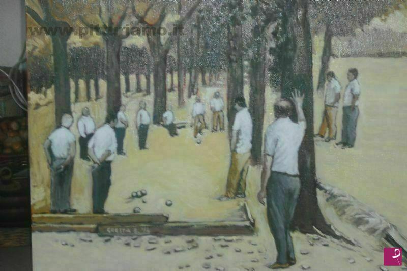 quadri in vendita online - giocatori di bocce